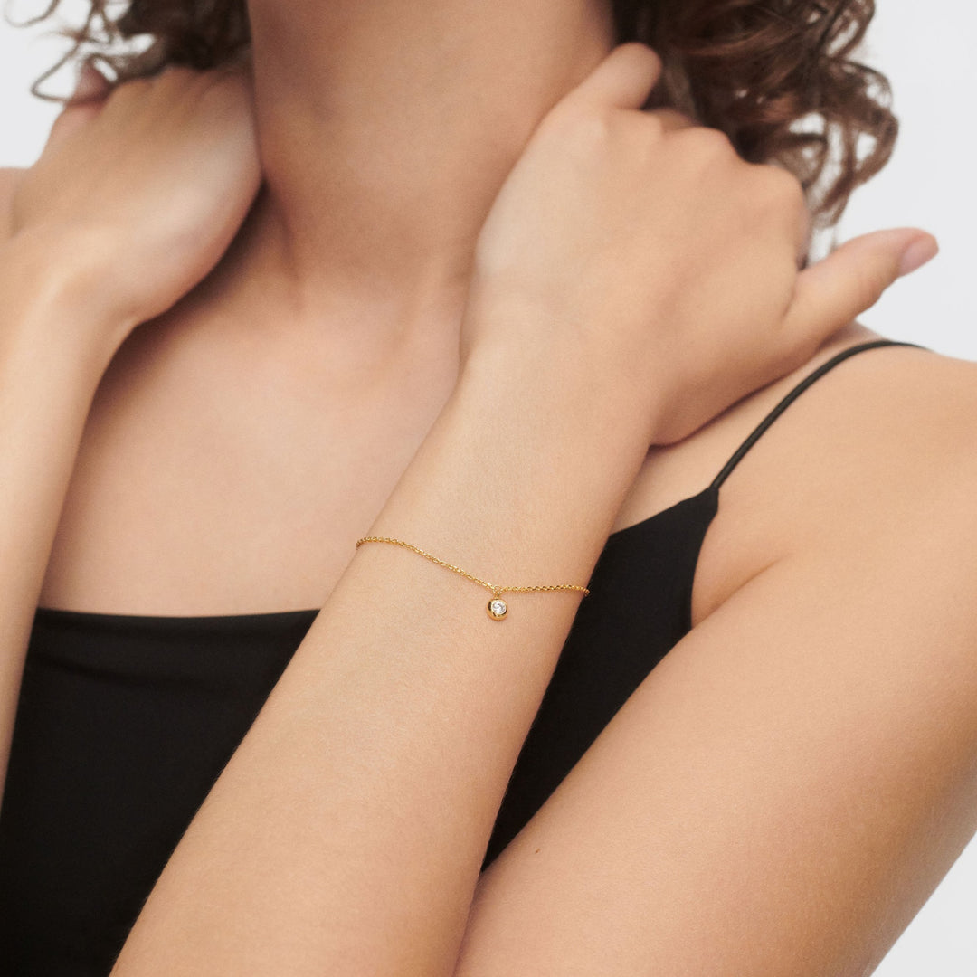 PDPAOLA Gold Sand Solitary Bracelet