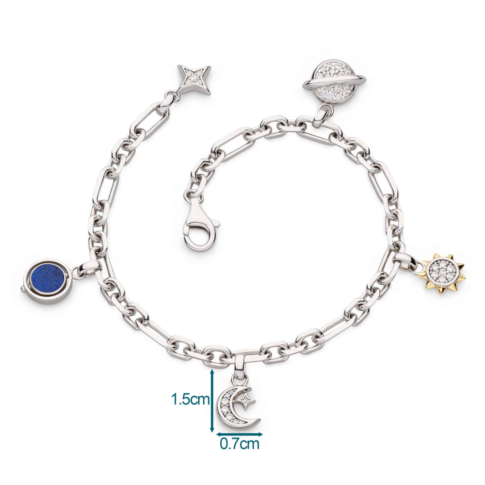 2025 Celeste Lapis Multi Charm Figaro Bracelet image 4