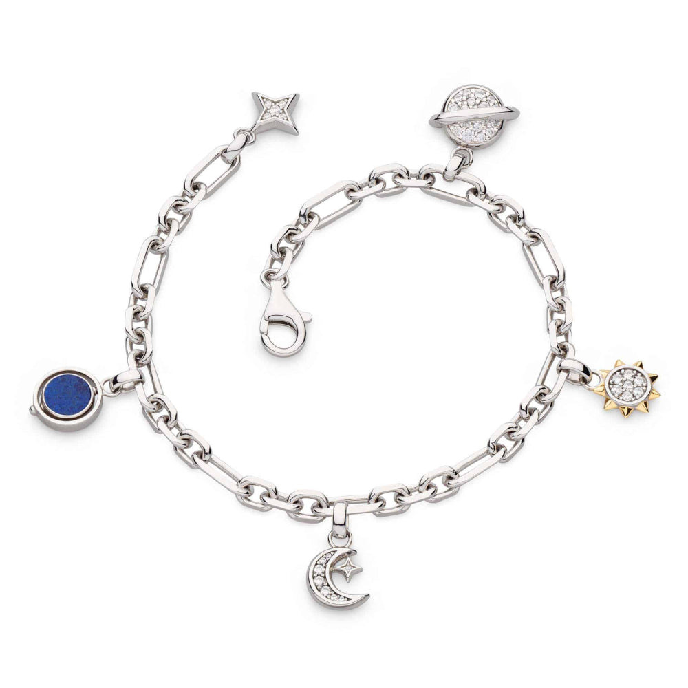 2025 Celeste Lapis Multi Charm Figaro Bracelet image