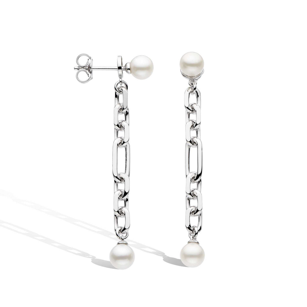 2025 Revival Figaro Pearl Chain Link Drop Earrings image