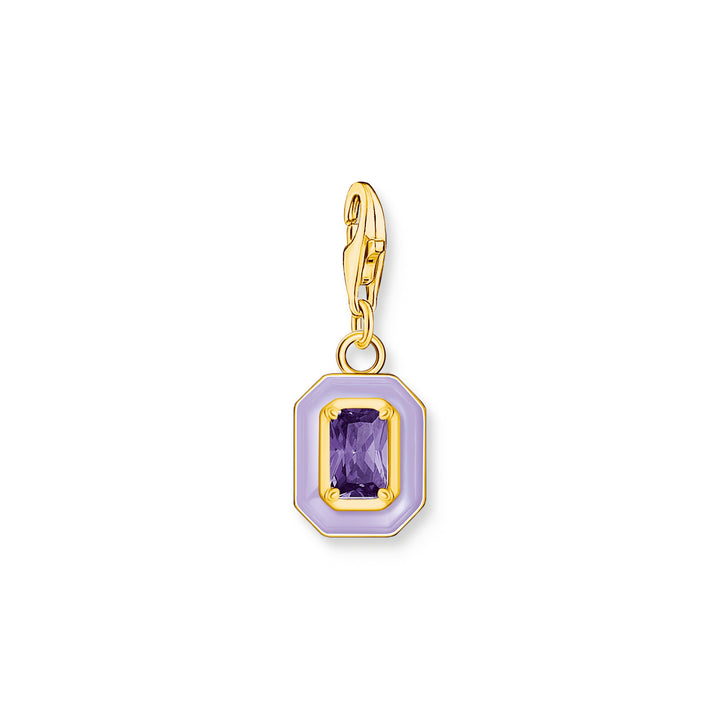 Thomas Sabo Gold Violet Enamel and CZ Octagon Charm