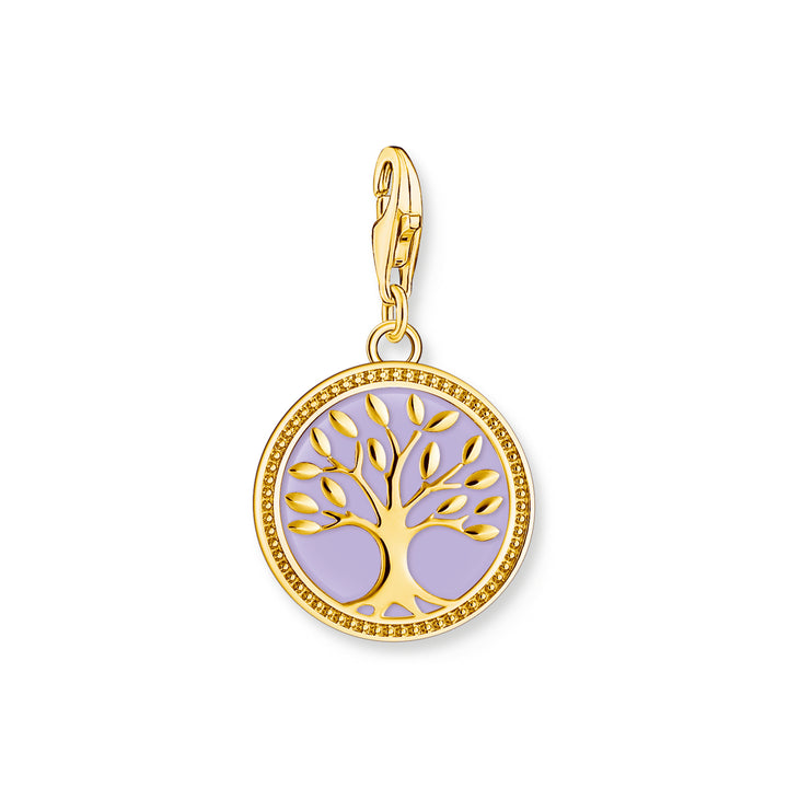 Thomas Sabo Gold and Violet Enamel Tree Of Love Charm