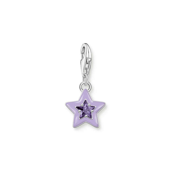 Thomas Sabo Silver Violet Enamel and CZ Star Charm