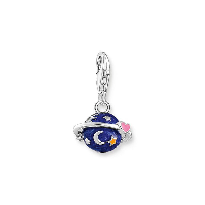 Thomas Sabo Silver Saturn Multicoloured Enamel Charm