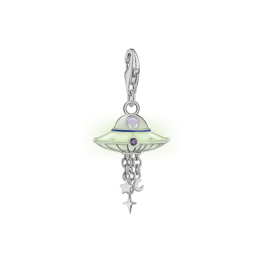 Thomas Sabo Silver Ufo Glows In Dark Charm