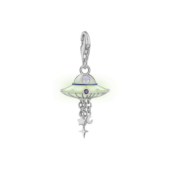 Thomas Sabo Silver Ufo Glows In Dark Charm