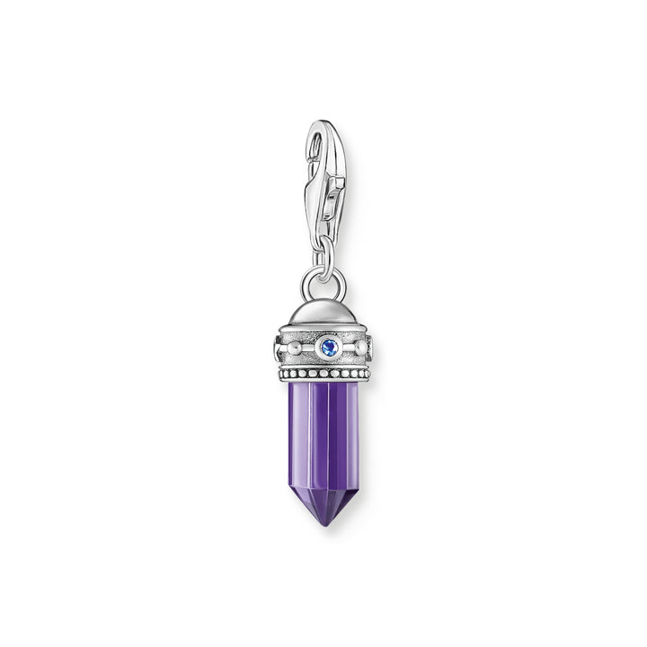 Thomas Sabo Silver Hexagon Imitation Amethyst Charm