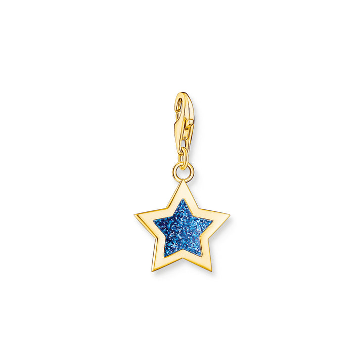 Thomas Sabo Gold Dark Blue Sparkle Enamel Star Charm