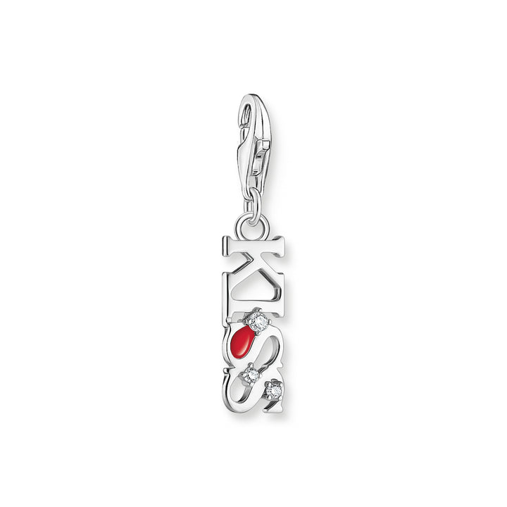 Thomas Sabo Silver CZ Kiss Red Enamel Charm