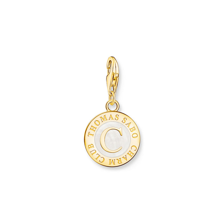 Thomas Sabo Gold White Enamel Charmista Coin Charm