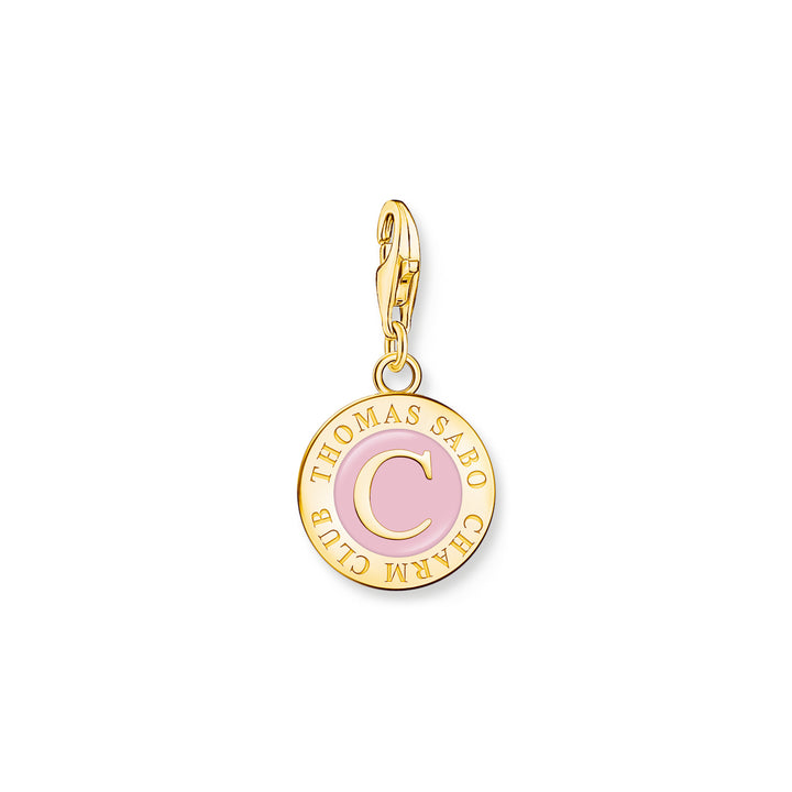 Thomas Sabo Gold Pink Enamel Charmista Coin Charm