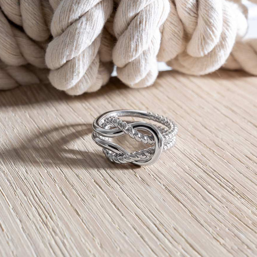 Kit Heath Silver Marina Rope Knot Ring