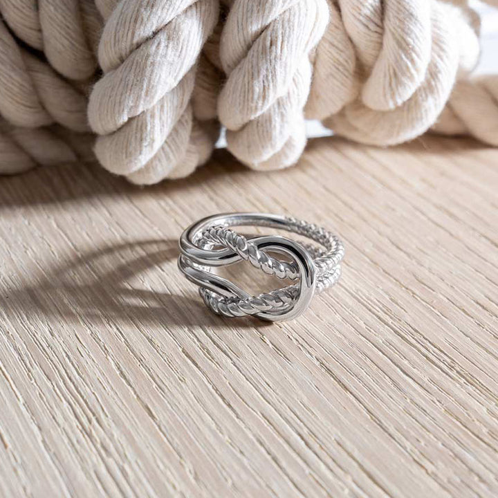 Kit Heath Silver Marina Rope Knot Ring