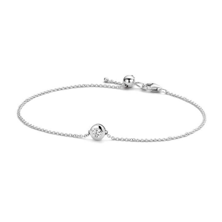 Blush 14ct Solid White Gold Zirconia Bracelet