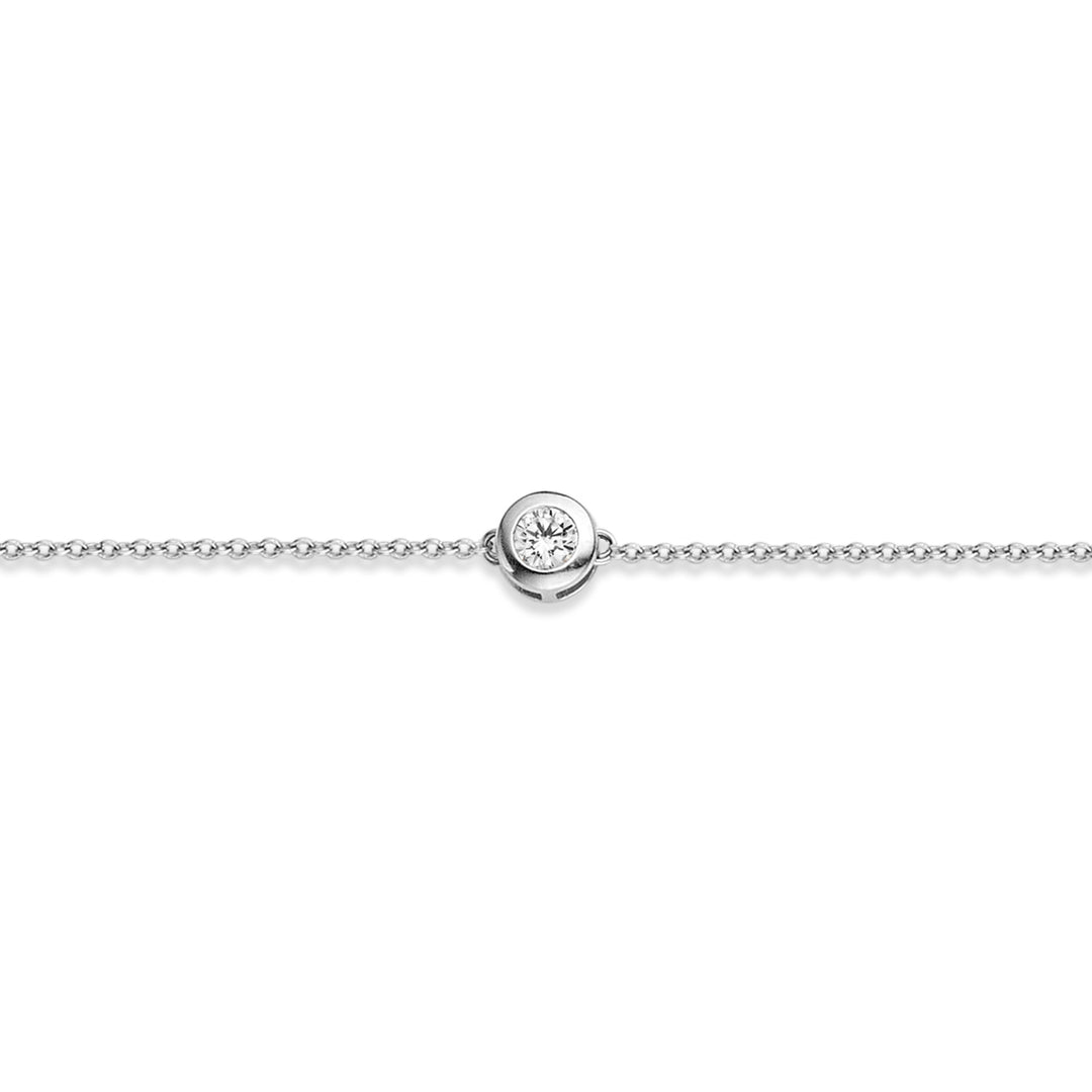 Blush 14ct Solid White Gold Zirconia Bracelet