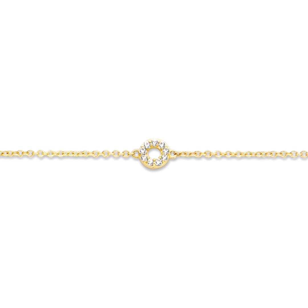 Blush 14ct Solid Gold Circle Zirconia Bracelet