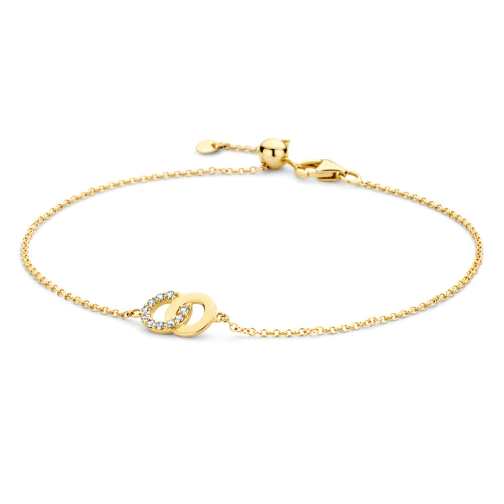 Blush 14ct Solid Gold Interlocking Rings Bracelet