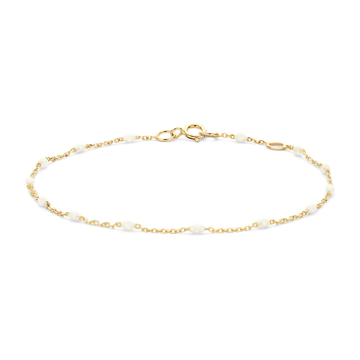 Blush 14ct Solid Gold Milk Resin Bracelet