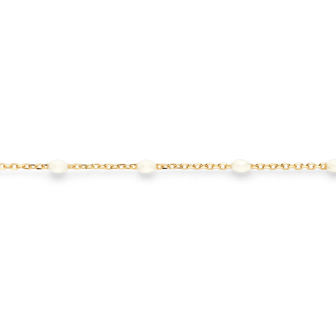 Blush 14ct Solid Gold Milk Resin Bracelet