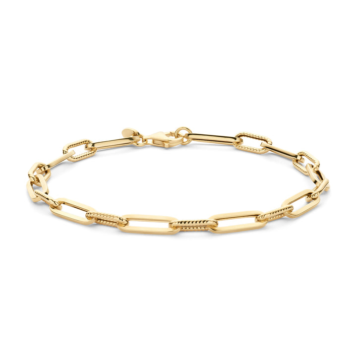 Blush 14ct Solid Gold Detailed Link Bracelet