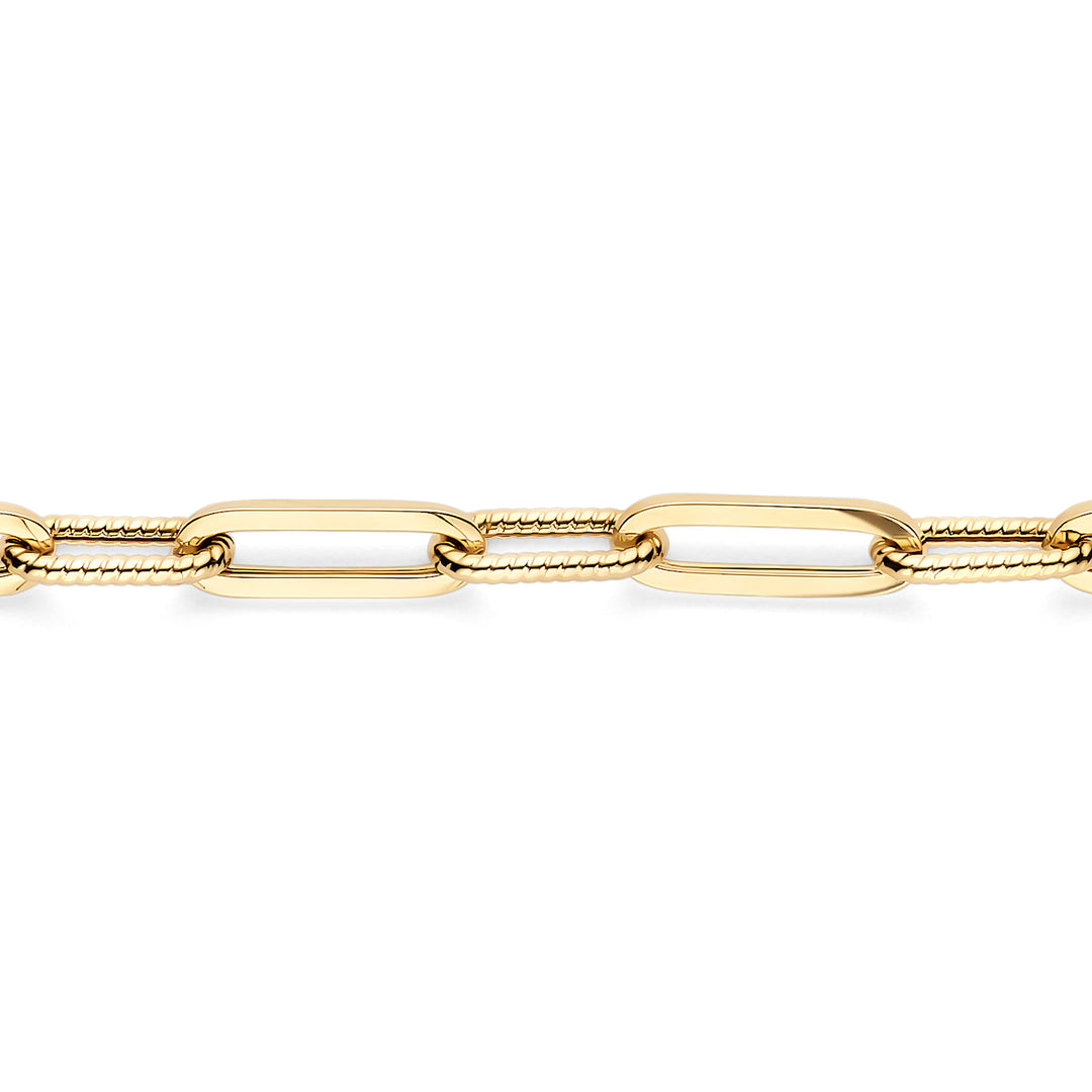 Blush 14ct Solid Gold Detailed Link Bracelet