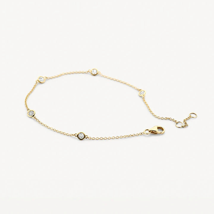 Blush 14ct Solid Gold Shimmering Zirconia Bracelet