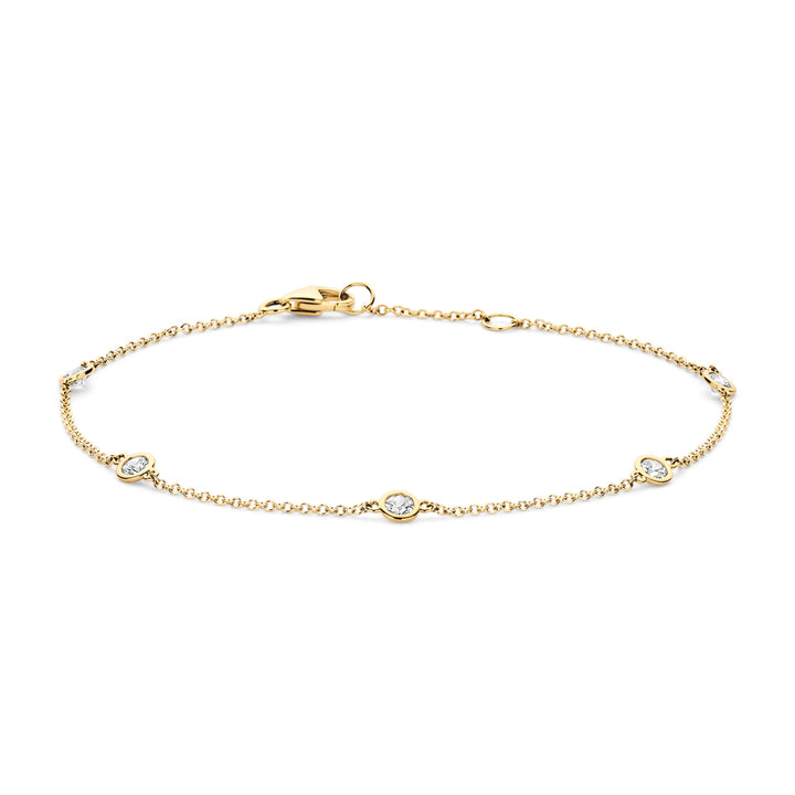 Blush 14ct Solid Gold Shimmering Zirconia Bracelet