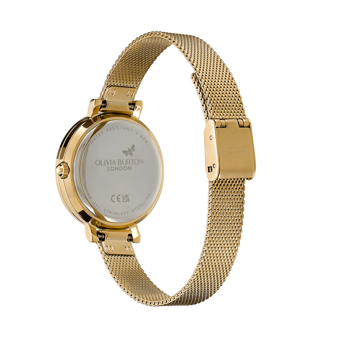 Olivia Burton Gold Vintage Bead Sunray Dial Watch