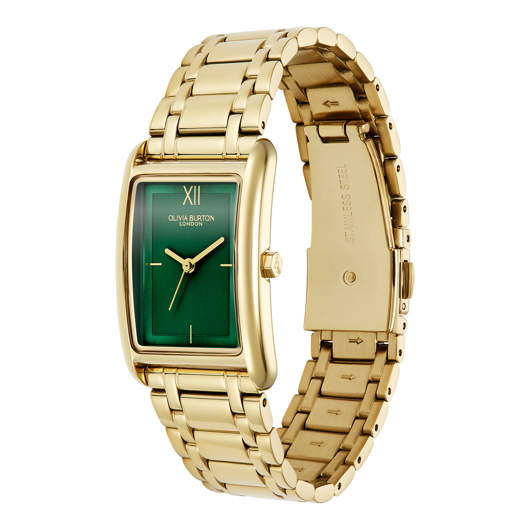 Olivia Burton Gold Grove Green Dial Watch