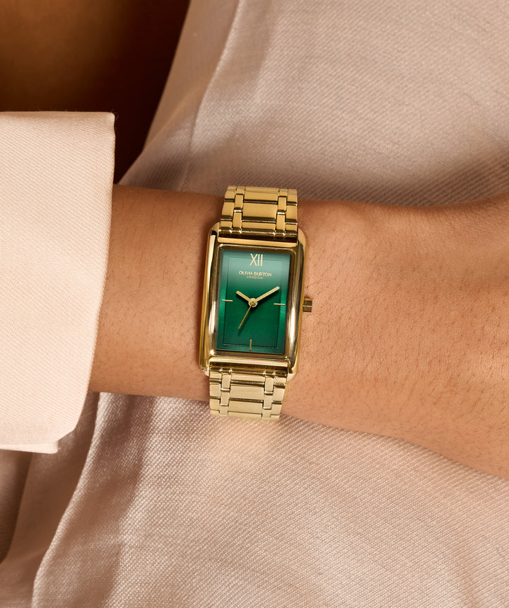 Olivia Burton Gold Grove Green Dial Watch