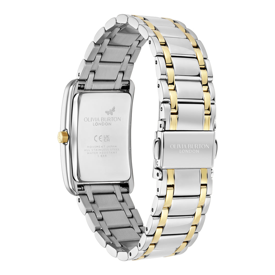 Olivia Burton Silver & Gold Grove White Dial Watch