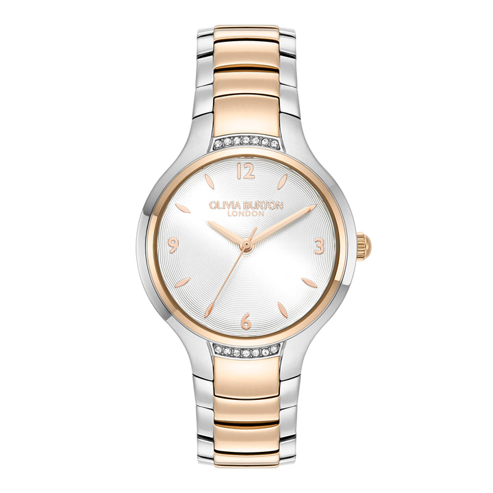 Olivia Burton Silver & Carnation Lea White Dial Watch