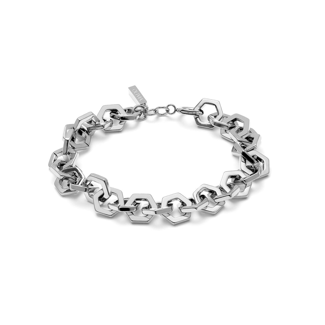 Olivia Burton Silver Signature Honeycomb Link Bracelet