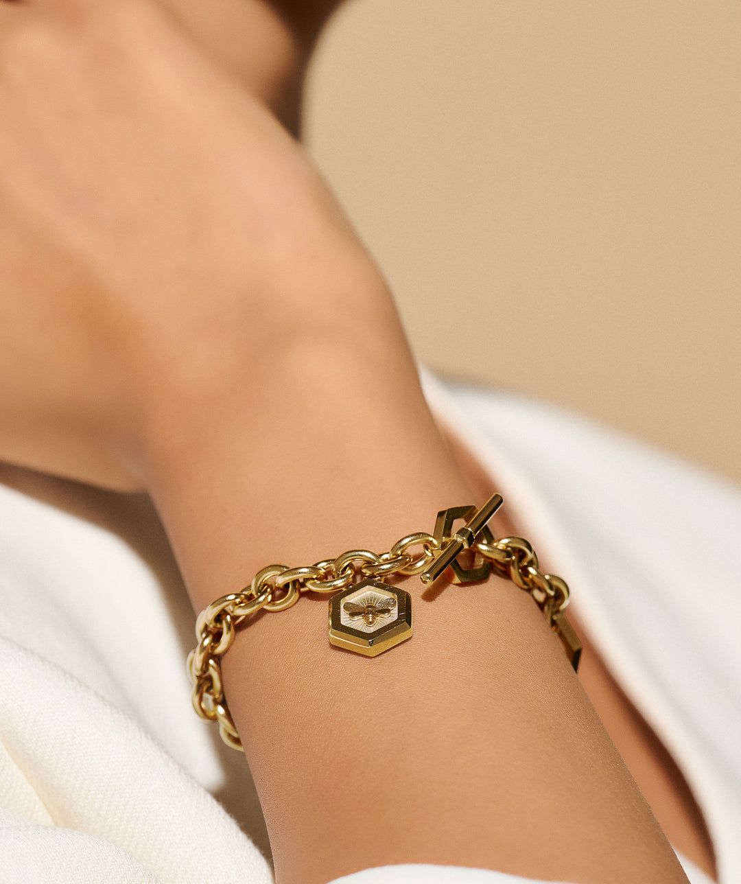 Olivia Burton Gold Minima Bee Toggle Bracelet