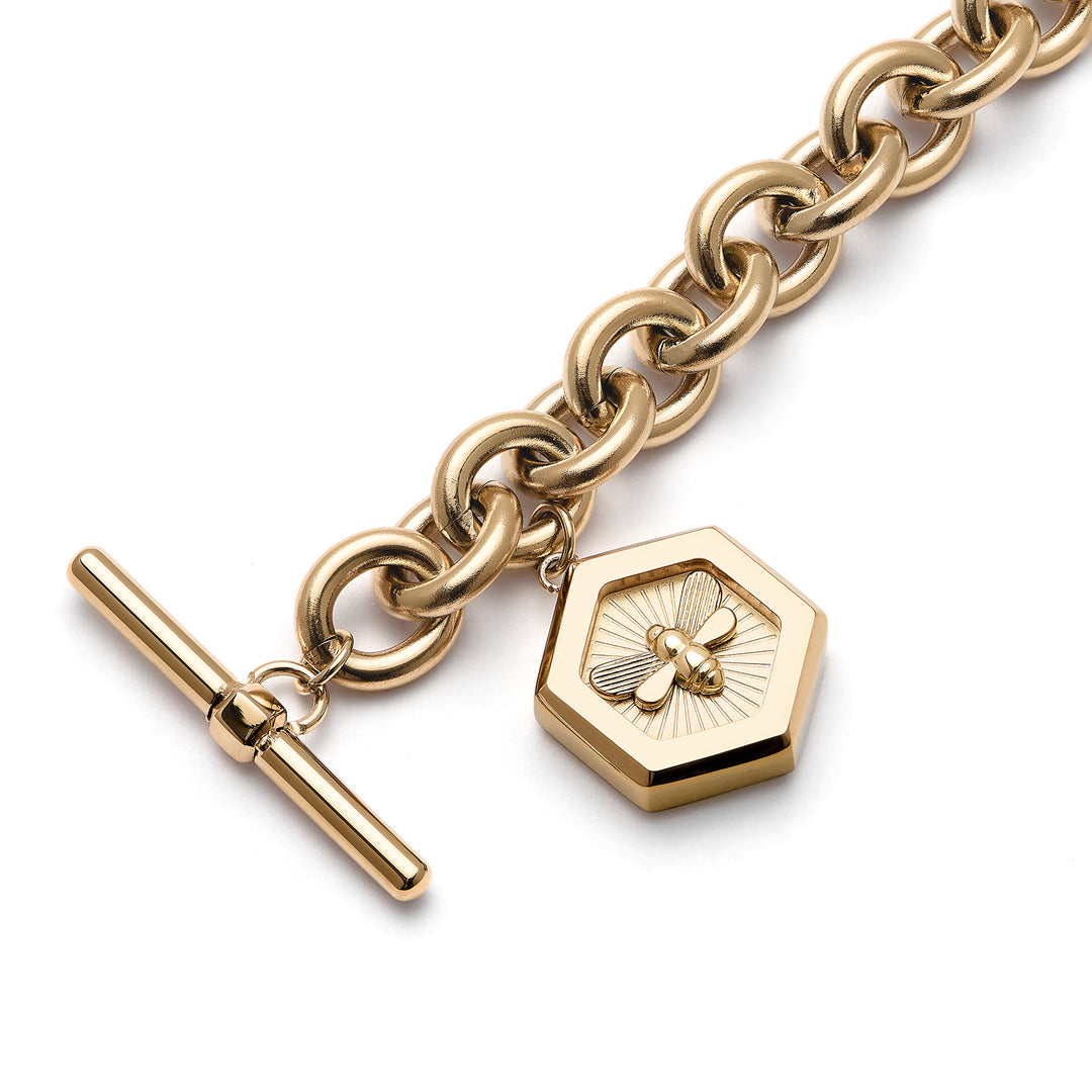 Olivia Burton Gold Minima Bee Toggle Bracelet