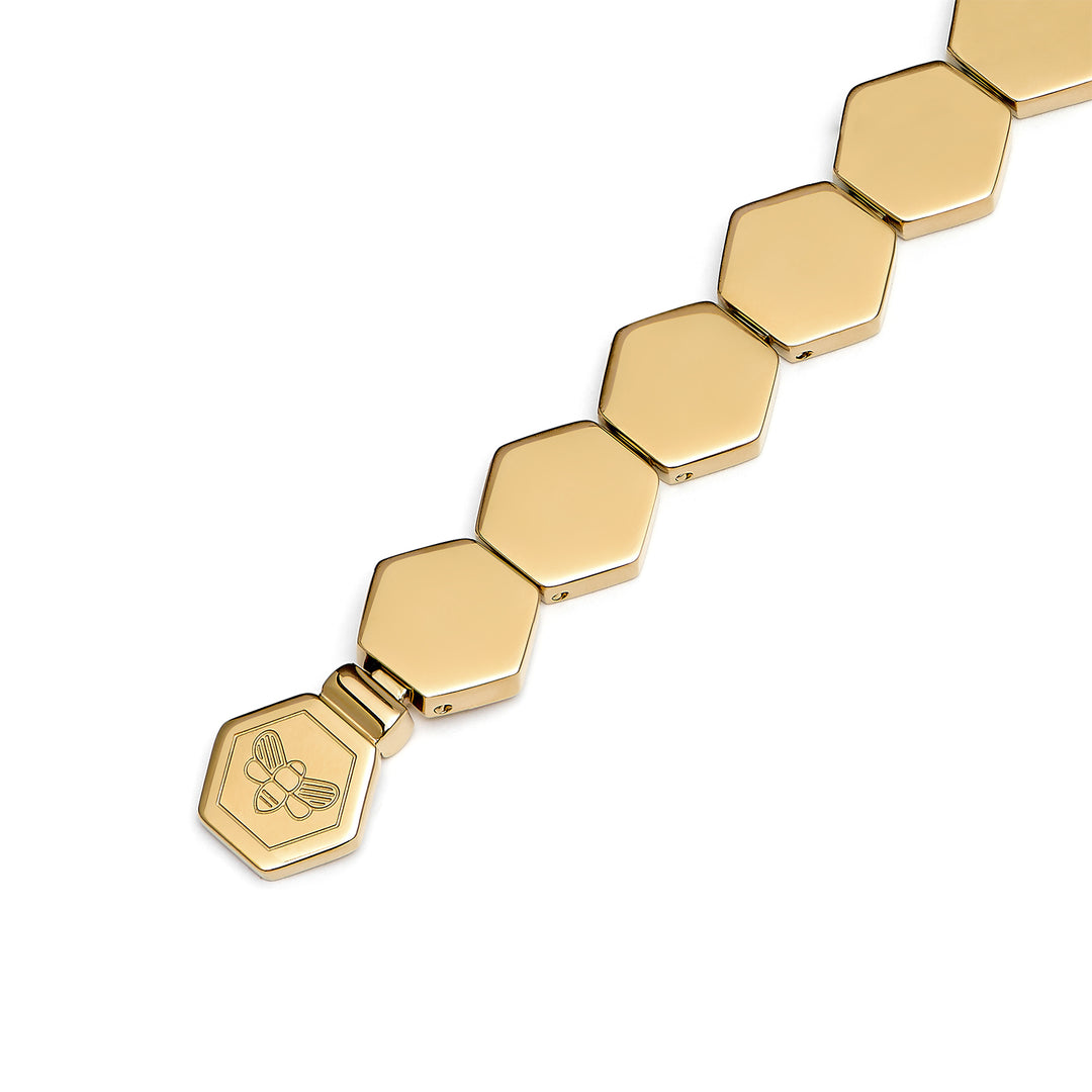 Olivia Burton Gold Honeycomb Slim Cuff Bracelet