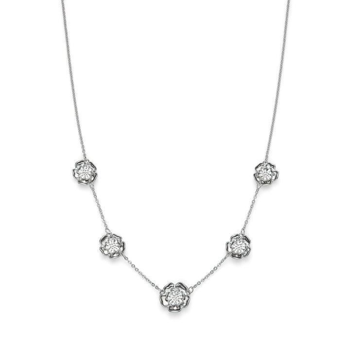 Olivia Burton Silver Tudor Rose Flower Necklace