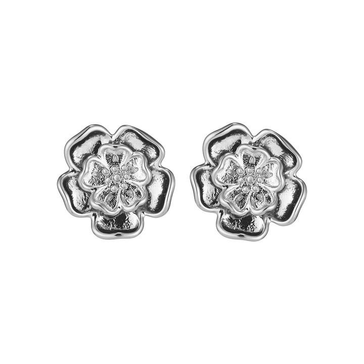 Olivia Burton Silver Tudor Rose Flower Stud Earrings