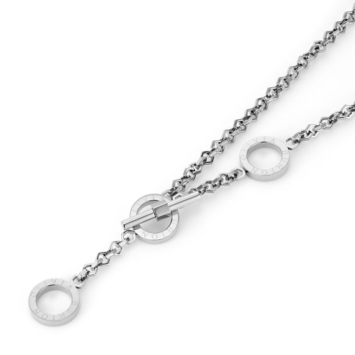 Olivia Burton Silver Honeycomb Toggle Necklace