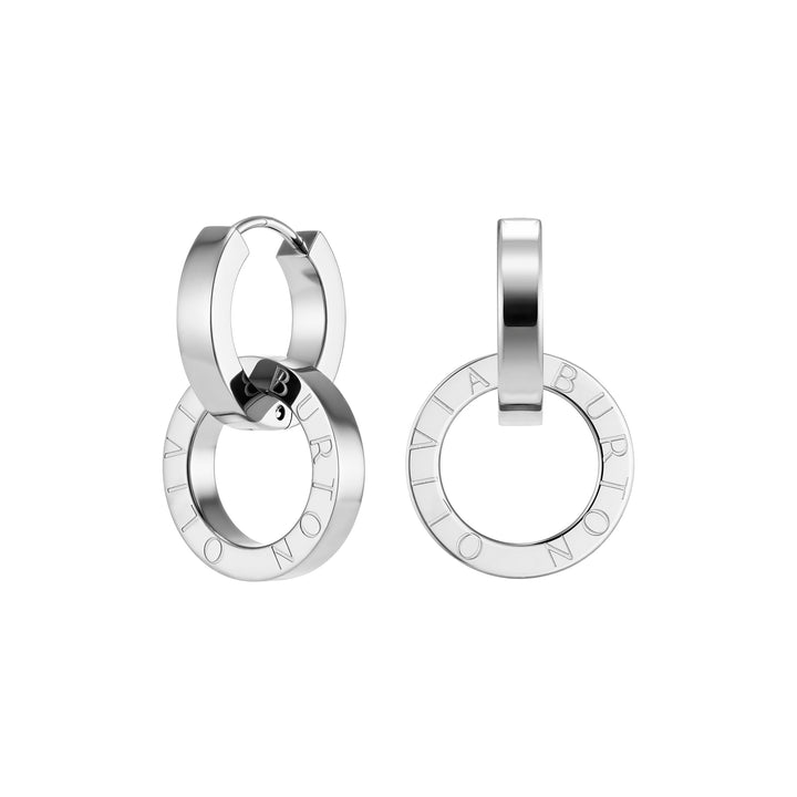 Olivia Burton Silver Honeycomb Toggle Hoop Earrings