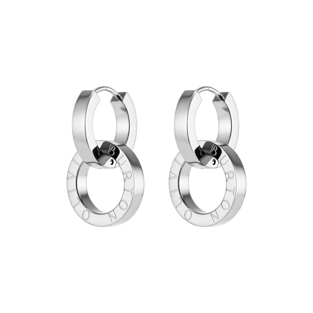 Olivia Burton Silver Honeycomb Toggle Hoop Earrings