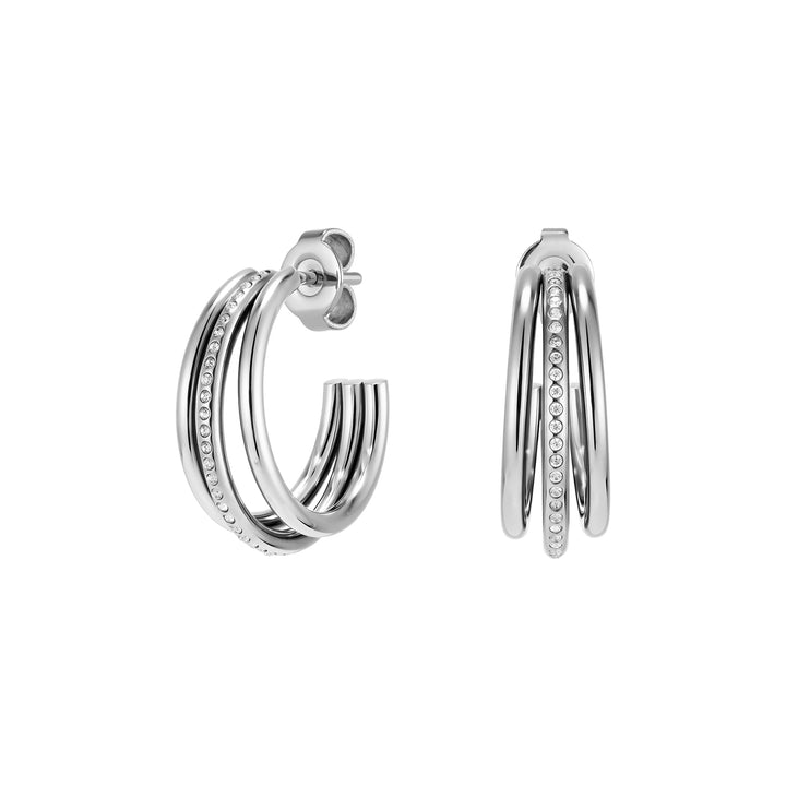 Olivia Burton Silver Ever Stacked Hoop Earrings