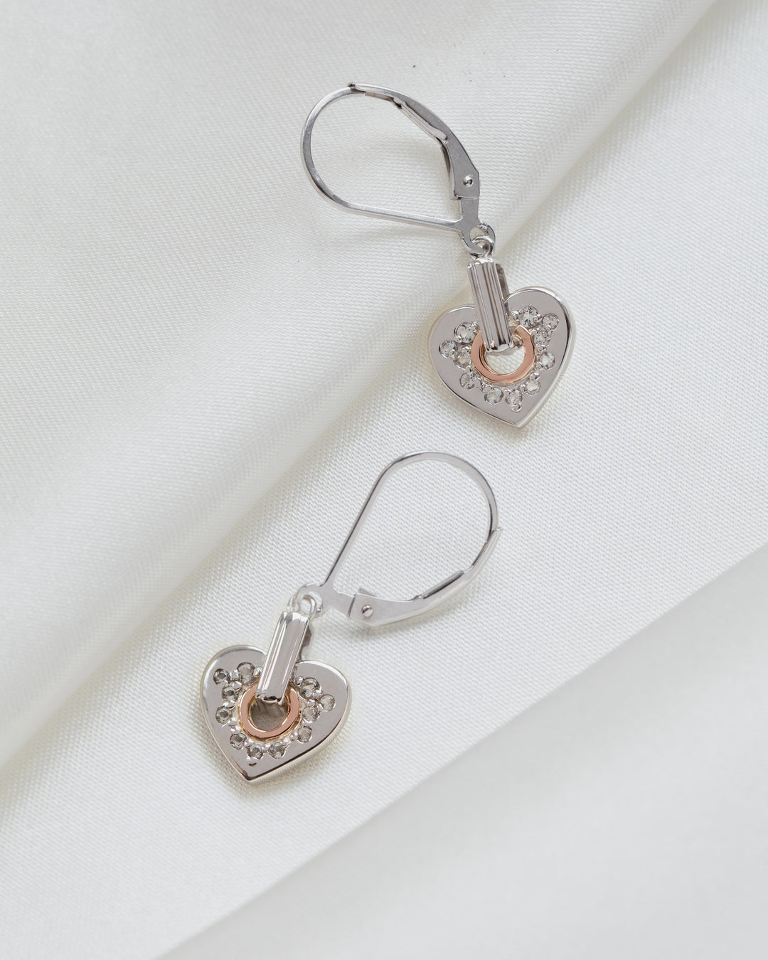 Clogau Cariad Sparkle Heart Drop Earrings