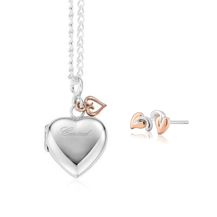 Clogau Cariad Locket & Tree of Life Stud Earrings Set