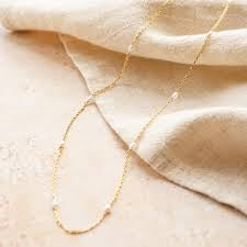 Daisy London 18ct Gold Plate Treasures Seed Pearl Chain Necklace