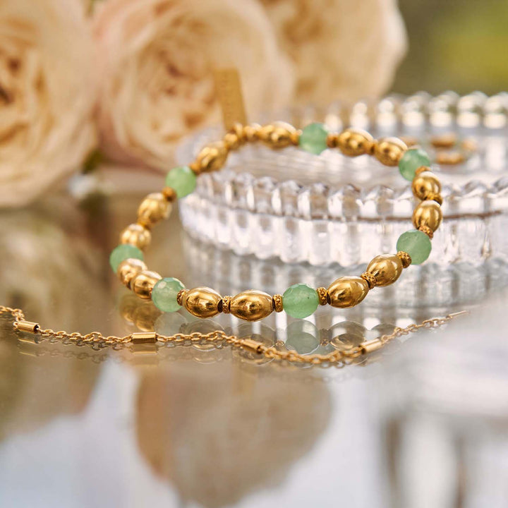 ChloBo Gold Good Fortune Aventurine Bracelet