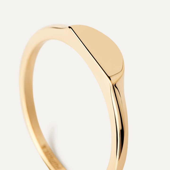 PDPAOLA Gold Half Circle Mini Stamp Ring