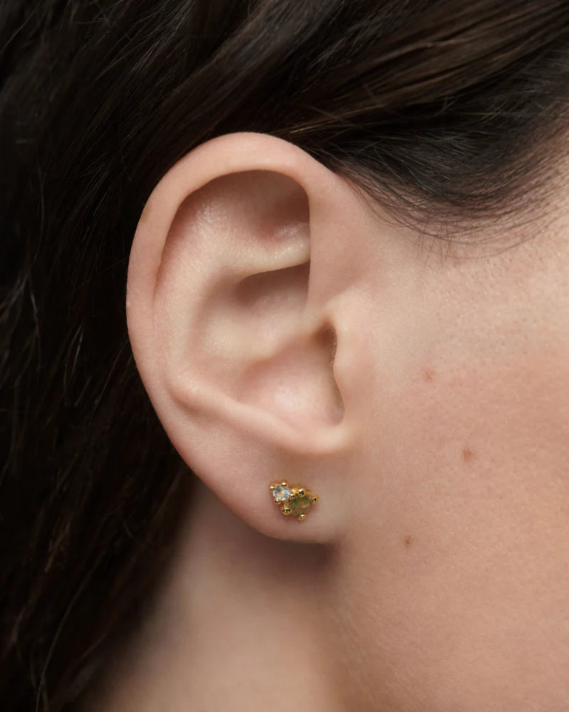 PDPAOLA Gold Moss Stud Earrings