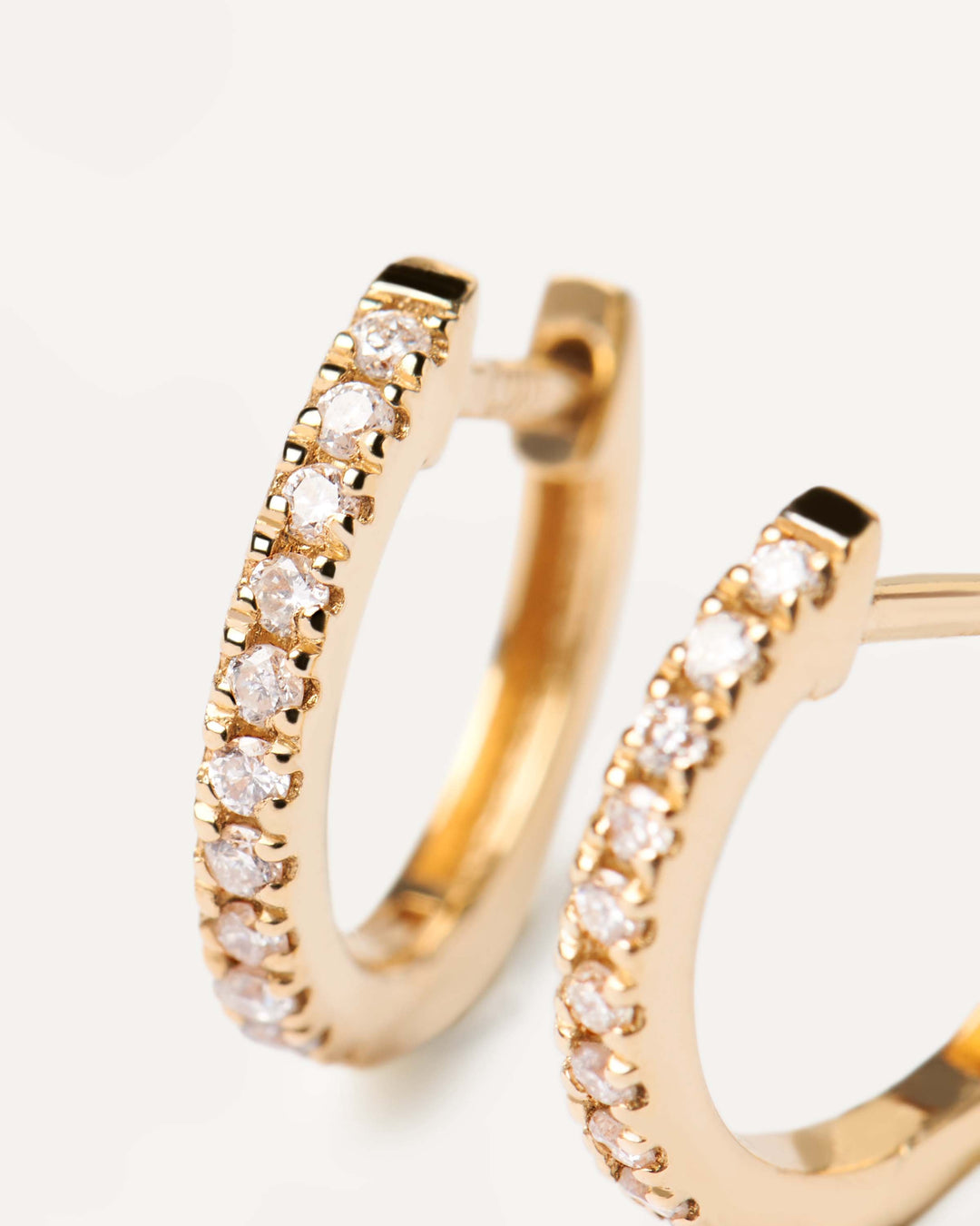 PDPAOLA 18ct Solid Gold Diamond Eternity Min Hoop Earrings