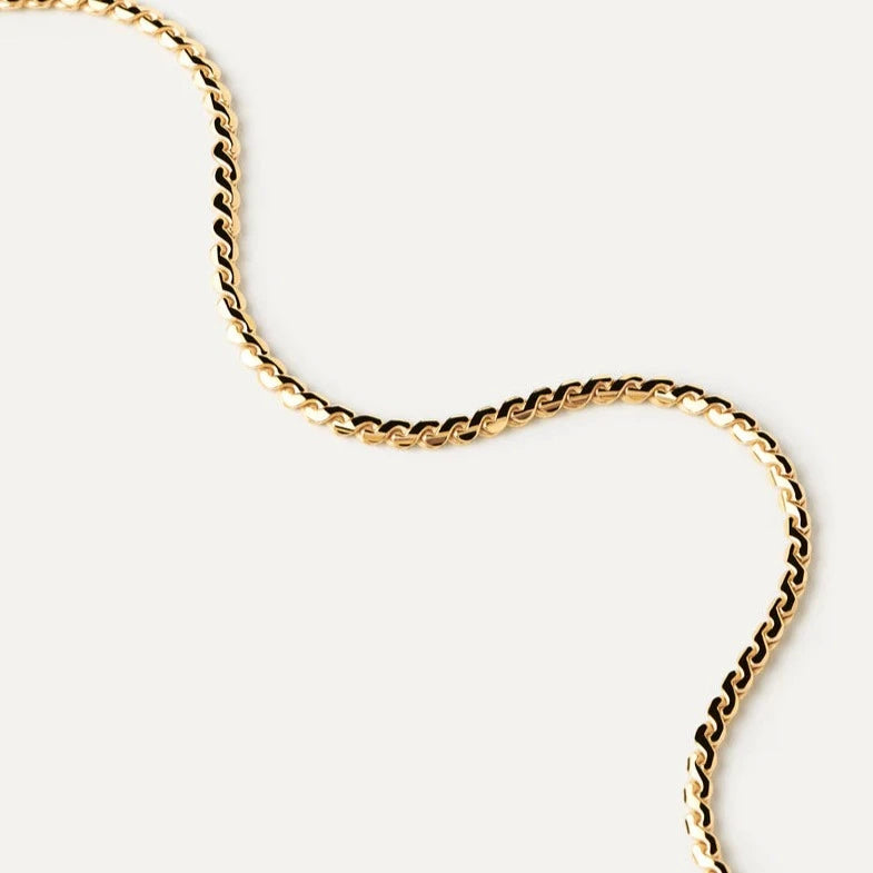 PDPAOLA Gold Serpentine Chain Necklace